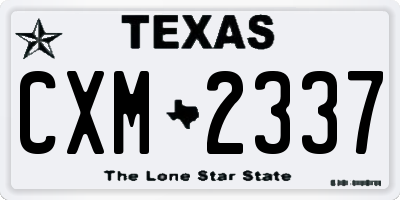 TX license plate CXM2337