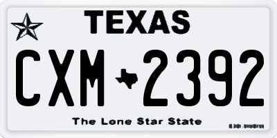 TX license plate CXM2392