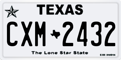 TX license plate CXM2432