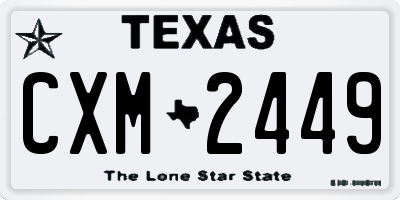 TX license plate CXM2449