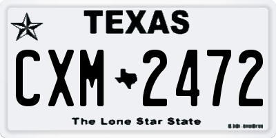 TX license plate CXM2472