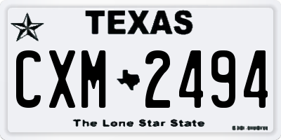 TX license plate CXM2494