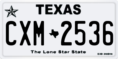 TX license plate CXM2536