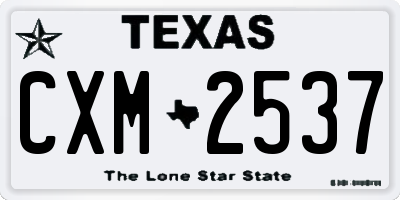 TX license plate CXM2537