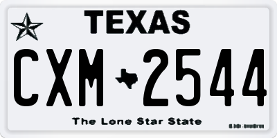 TX license plate CXM2544
