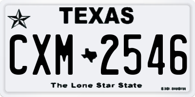 TX license plate CXM2546