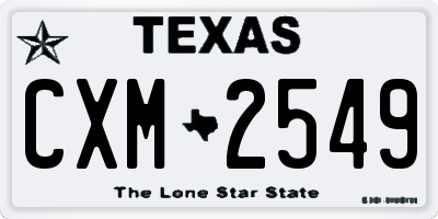 TX license plate CXM2549