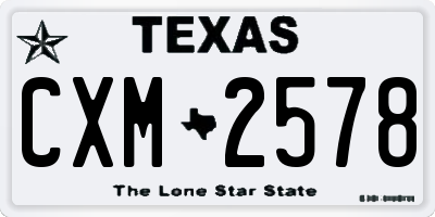 TX license plate CXM2578