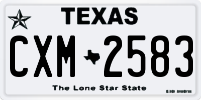 TX license plate CXM2583