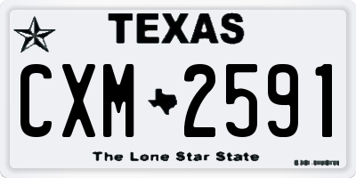 TX license plate CXM2591