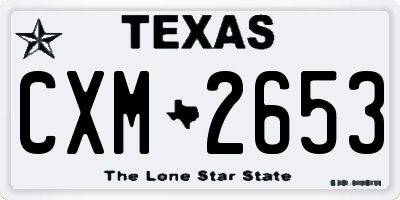 TX license plate CXM2653