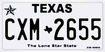 TX license plate CXM2655