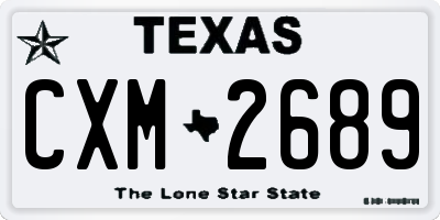 TX license plate CXM2689