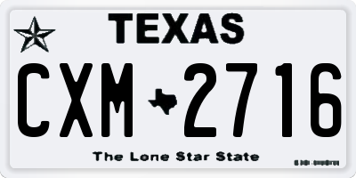 TX license plate CXM2716