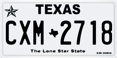 TX license plate CXM2718