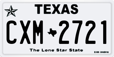 TX license plate CXM2721