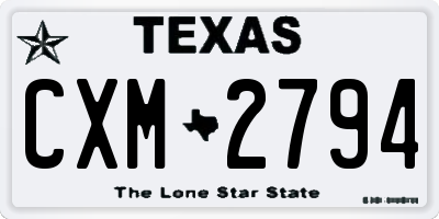 TX license plate CXM2794