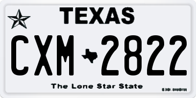 TX license plate CXM2822