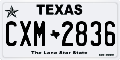 TX license plate CXM2836