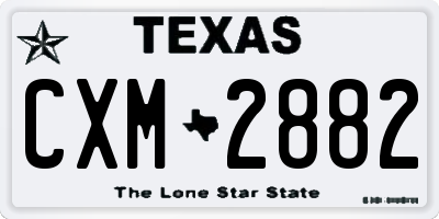 TX license plate CXM2882