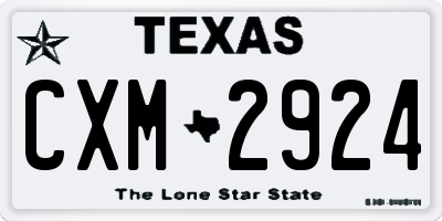 TX license plate CXM2924