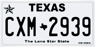 TX license plate CXM2939
