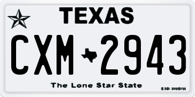 TX license plate CXM2943