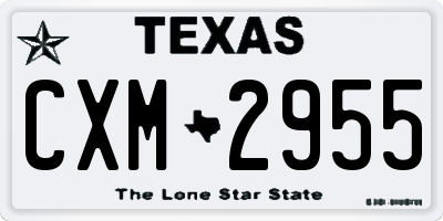 TX license plate CXM2955