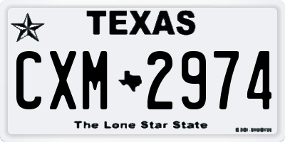 TX license plate CXM2974