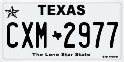 TX license plate CXM2977