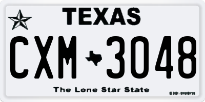 TX license plate CXM3048