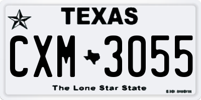 TX license plate CXM3055