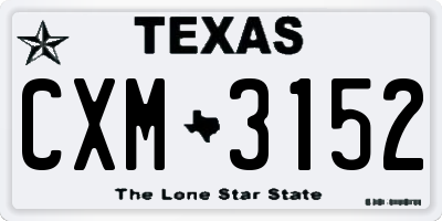 TX license plate CXM3152
