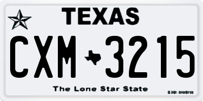 TX license plate CXM3215