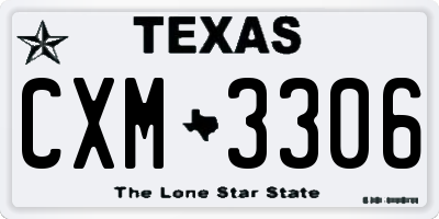 TX license plate CXM3306