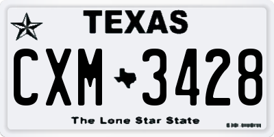 TX license plate CXM3428