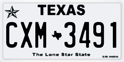 TX license plate CXM3491