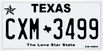 TX license plate CXM3499