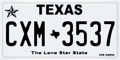 TX license plate CXM3537