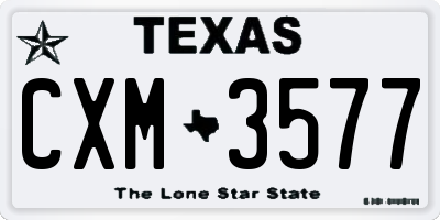 TX license plate CXM3577
