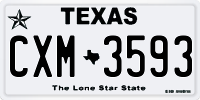 TX license plate CXM3593