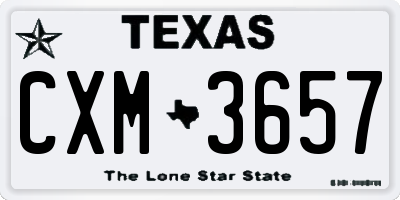 TX license plate CXM3657