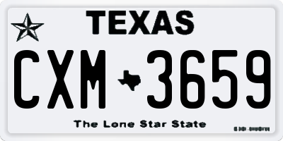 TX license plate CXM3659