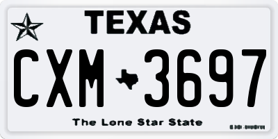 TX license plate CXM3697