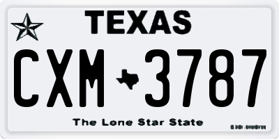 TX license plate CXM3787