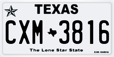 TX license plate CXM3816