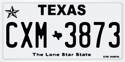 TX license plate CXM3873