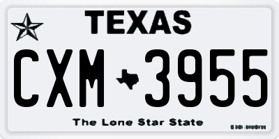 TX license plate CXM3955
