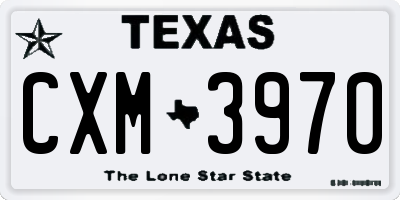 TX license plate CXM3970