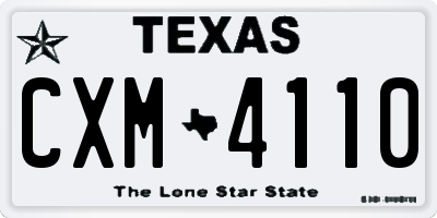 TX license plate CXM4110